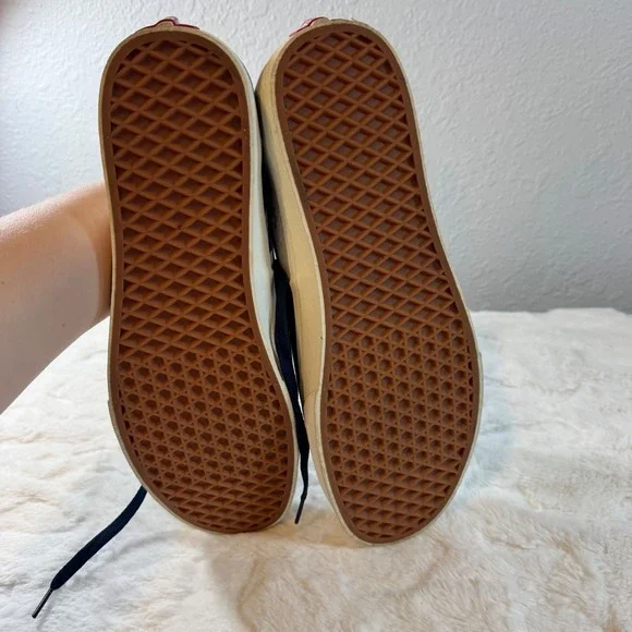 Vans Authentic Customs Great Wave Navy Blue Canvas Skate Shoes Mens 13 - Picture 8 of 10